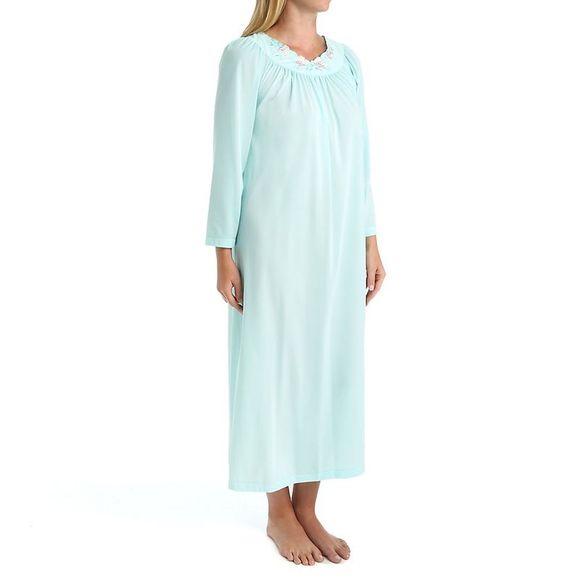 Shadowline Petals 53 Inch Long Sleeve Gown -  SeaFoam  33280 - Picture 1 of 4